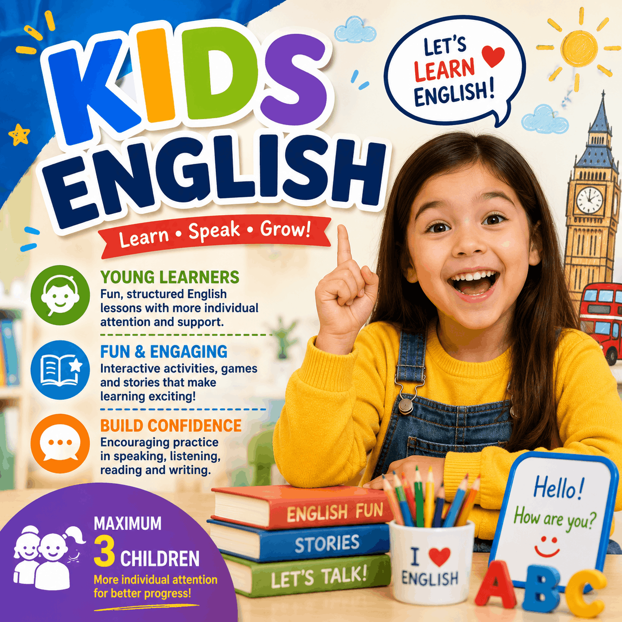 Kids English Class Custom For Families 2 Hours Per Week